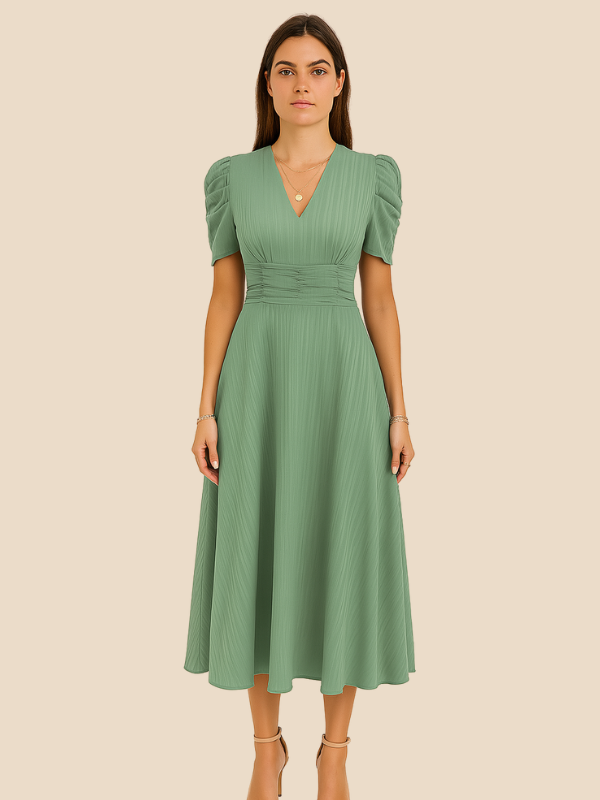 Kamira | V-Neck Midi Dress