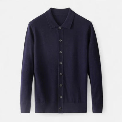 Rheomar | Men’s Fine Worsted Wool Button-Up Sweater