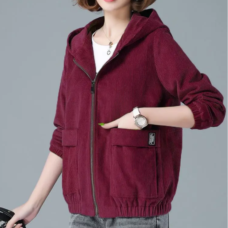 Pavella | Women’s Corduroy Hooded Jacket