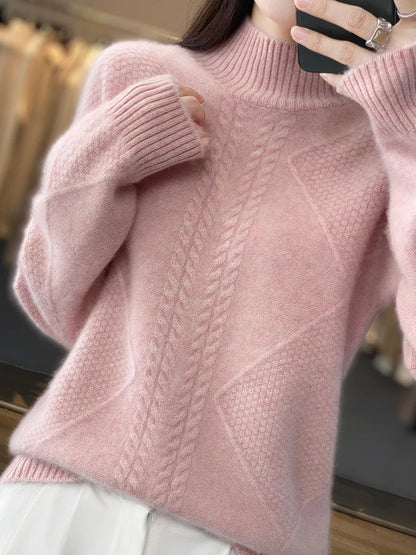 Montreux | Women’s Cashmere Cable-Knit Turtleneck Sweater