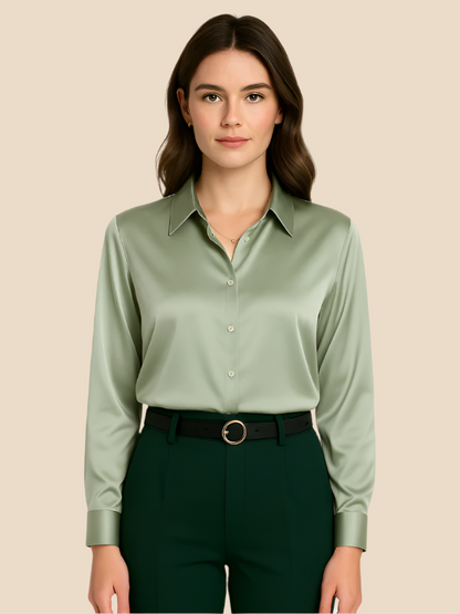 Serena | Women’s Silky Button-Up Blouse