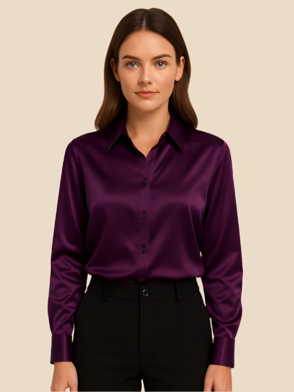 Serena | Women’s Silky Button-Up Blouse