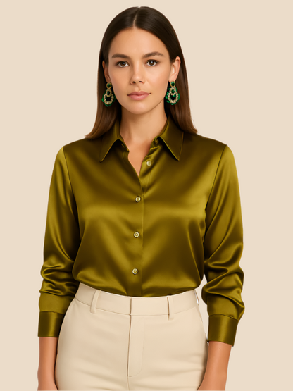 Serena | Women’s Silky Button-Up Blouse