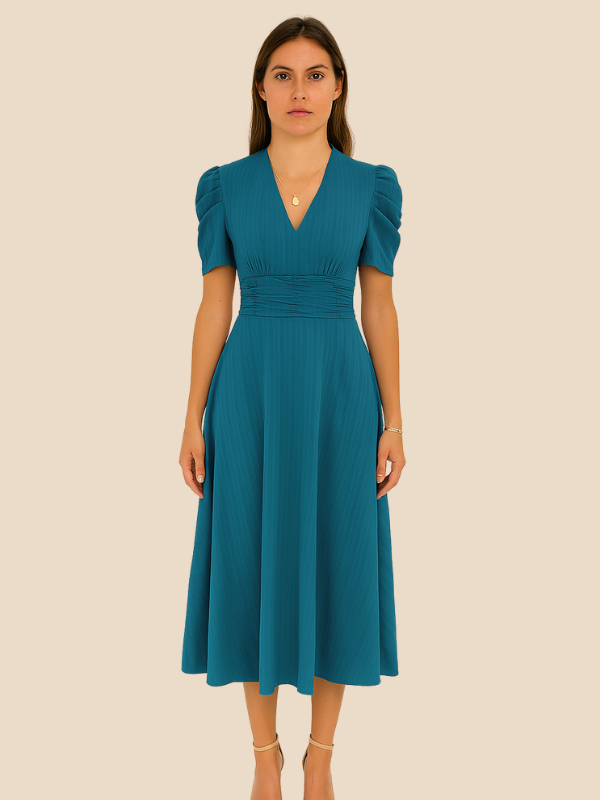 Kamira | V-Neck Midi Dress
