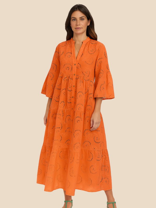 Leona | Bohemian Embroidered Cotton Dress