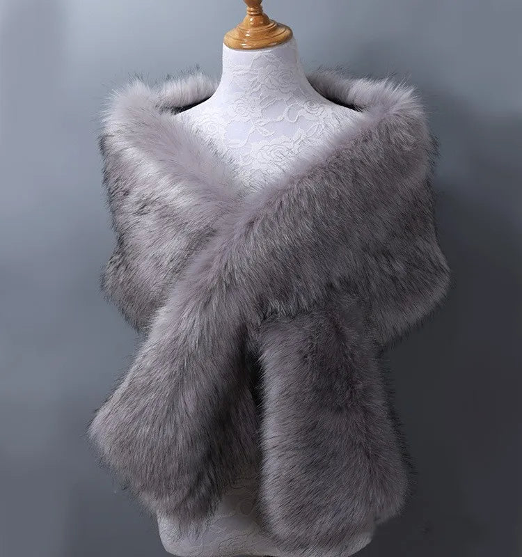Selvienne | Women’s Premium Faux Mink Fur Shawl
