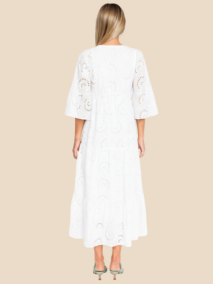 Leona | Bohemian Embroidered Cotton Dress