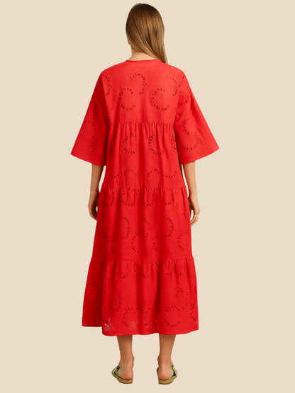 Leona | Bohemian Embroidered Cotton Dress