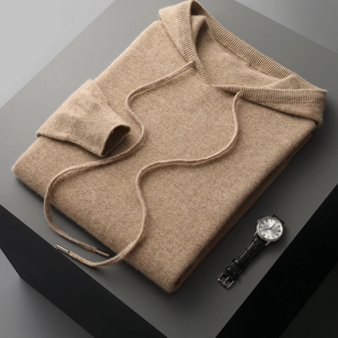 Alveric | Men’s Pure Cashmere Hooded Jumper