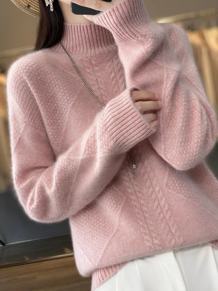 Montreux | Women’s Cashmere Cable-Knit Turtleneck Sweater
