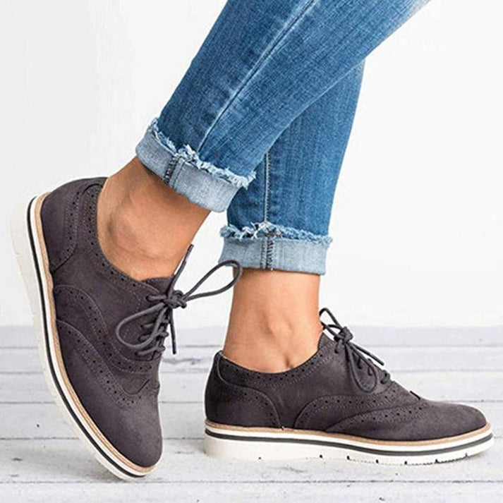 Blair | Women’s Lace-Up Flat Brogue Trainers