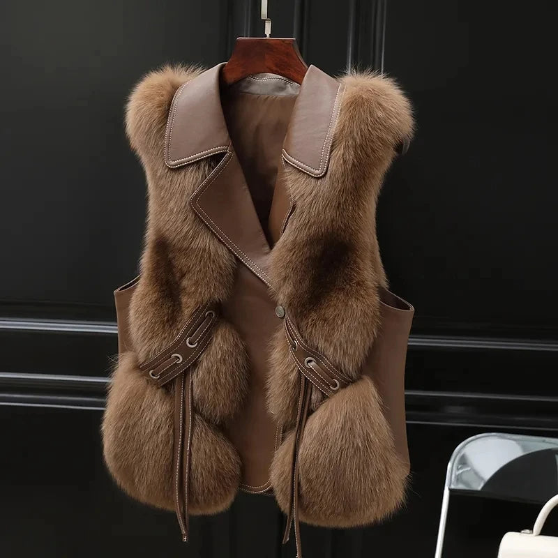 Celvra | Women’s Luxurious Faux Fur Vest
