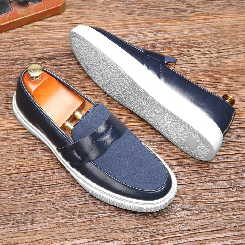 Zarven | Men’s Minimalist Leather & Suede Loafers