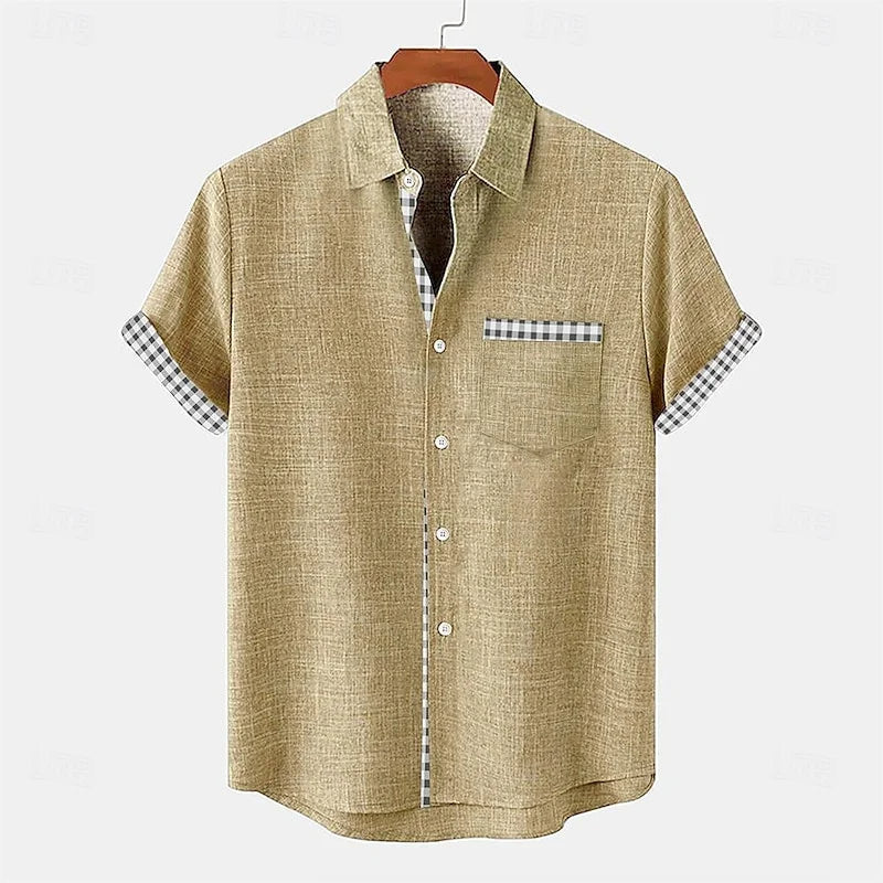 Darrion | Men’s Cotton-Linen Gingham Shirt