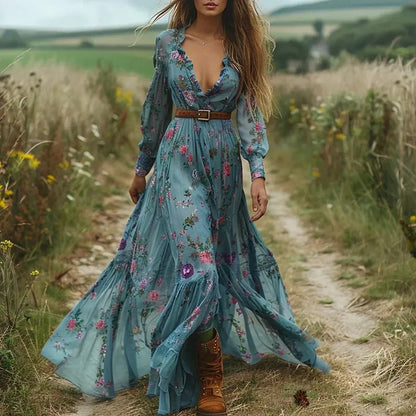 Elowen | Women’s Bohemian Floral Maxi Dress