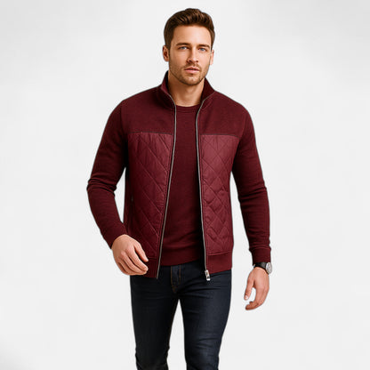 Riverton | Men’s Zip Jacket – Refined Knit Autumn Elegance