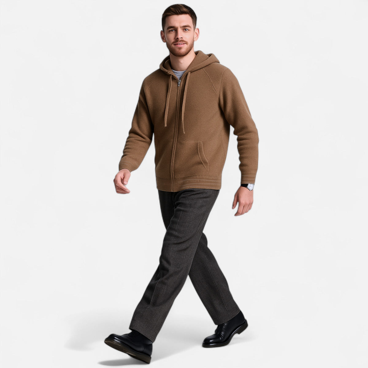 Camarlo | Men’s Hooded Cardigan – Refined Winter Knitwear