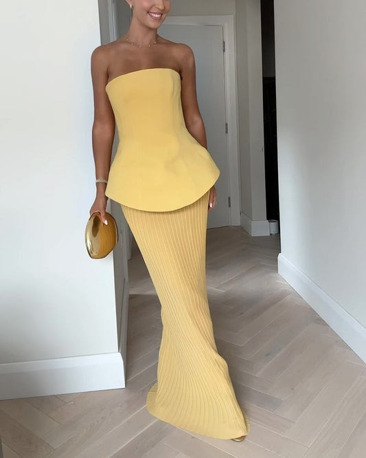 Soleil Marquise | Women’s Two-Piece Peplum and Maxi Set
