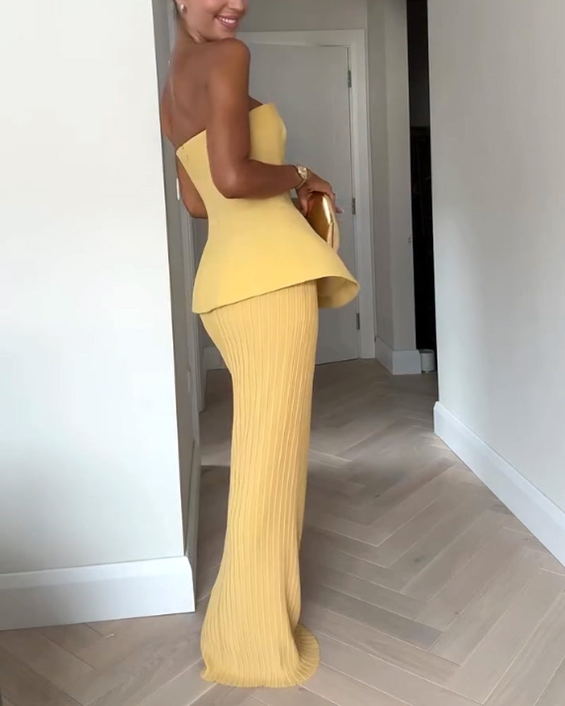 Soleil Marquise | Women’s Two-Piece Peplum and Maxi Set