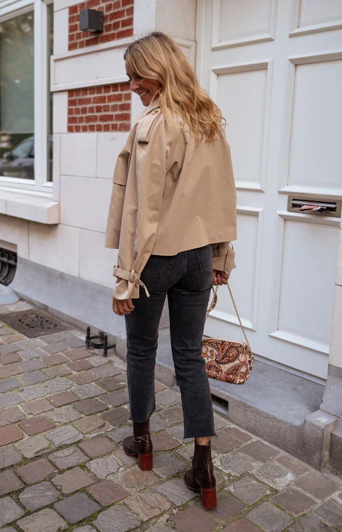 Cropped Double-Breasted Trench Coat | Women’s Tailored Outerwear