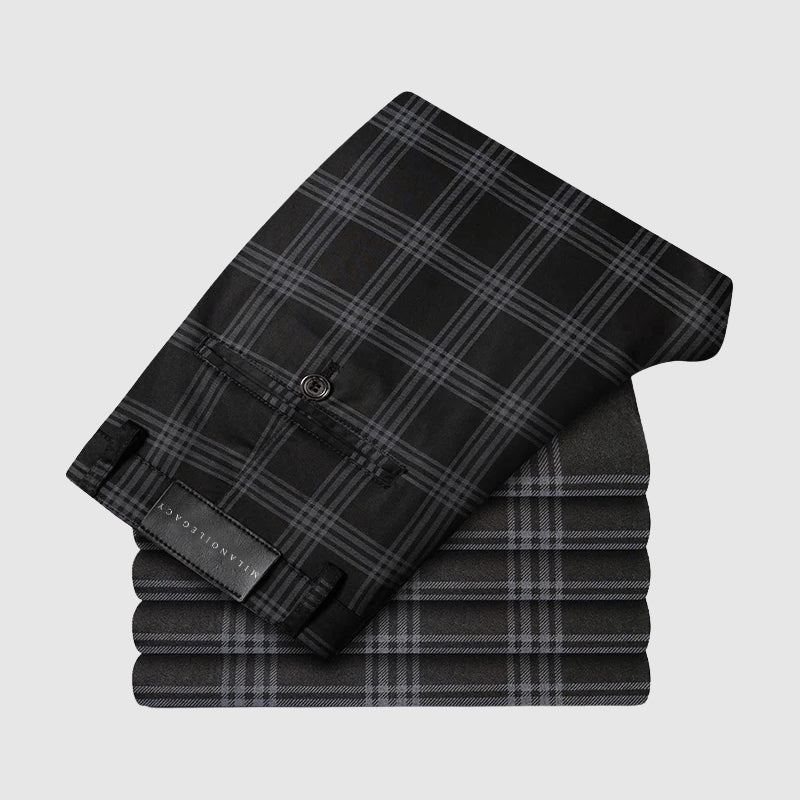 August | Men’s Plaid Straight-Leg Pants