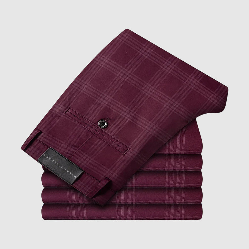 August | Men’s Plaid Straight-Leg Pants