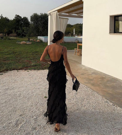 Nerina | Women’s Ruffled Chiffon Maxi Dress