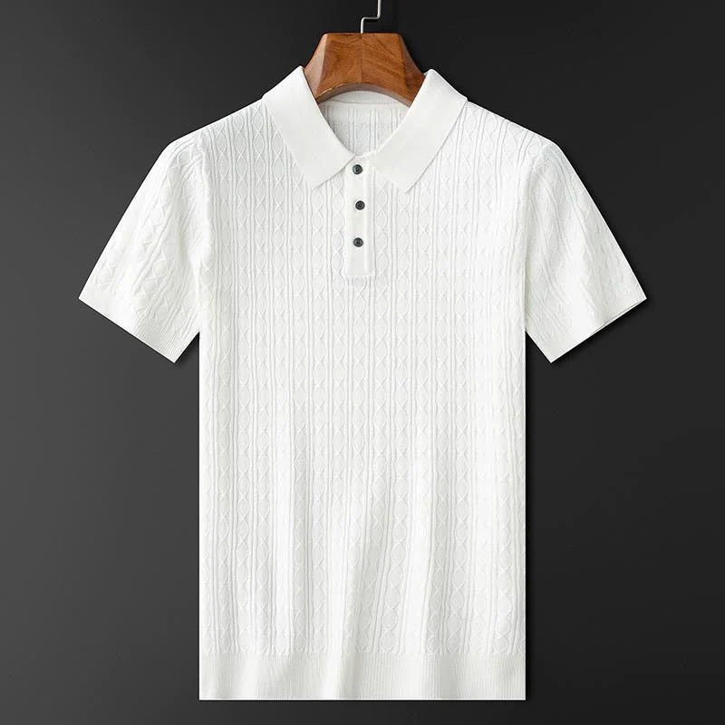 Jonathan | Men’s Elegance Diamond-Knit Polo Shirt