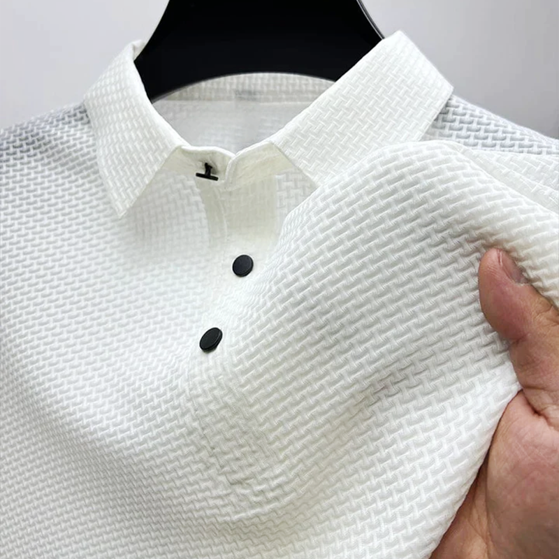 Elian | Men’s Textured Short Sleeve Polo Shirt