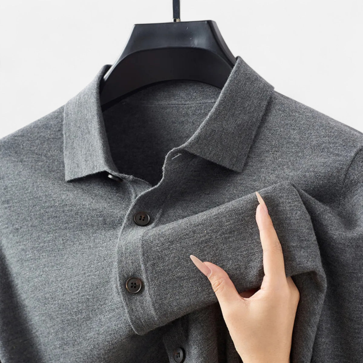 Rheomar | Men’s Fine Worsted Wool Button-Up Sweater